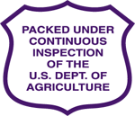 Packed under continuous inspection of the U.S. Department of Agriculture